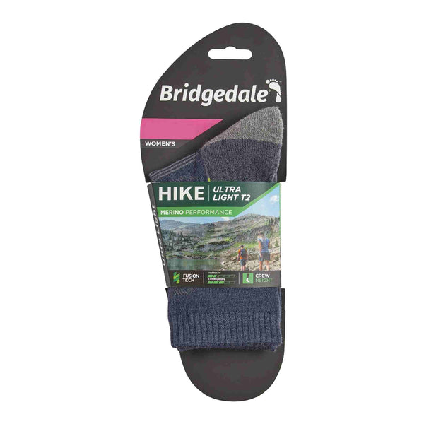 1 Pack Ladies Hiking Ultralight T2 Merino Wool Crew Socks