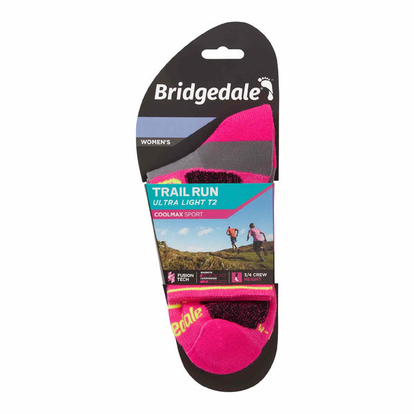 1 Pack Ladies Trail Ultralight T2 Coolmax Sport 3/4 Crew Socks