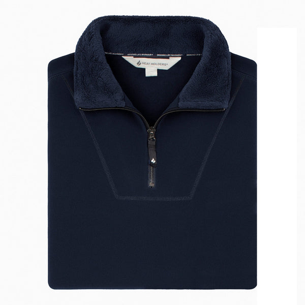 Mens Thermal Soft 1/4 Zip Top Fleece with High Collar