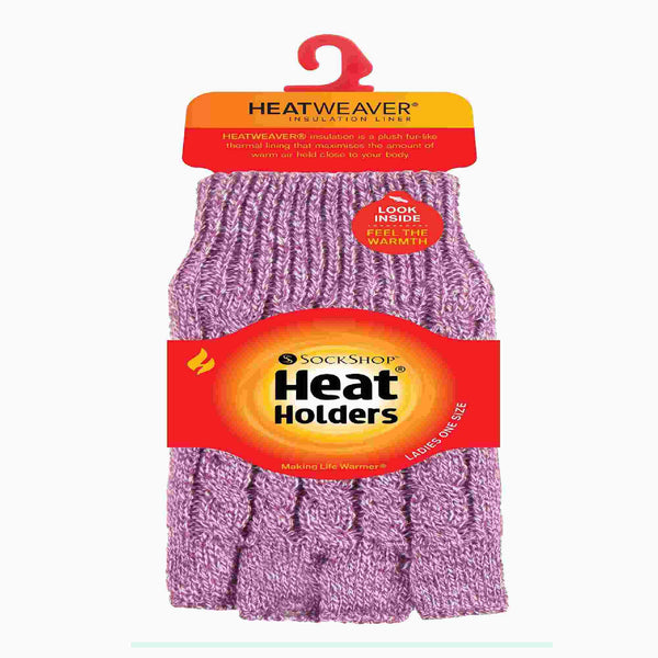 Ladies Cable Knitted Winter Thermal Fingerless Gloves