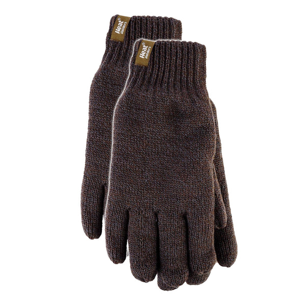 Mens Thermal Gloves with Protective Ribbed Cuff - 2 Pack