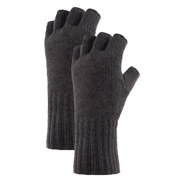 Mens Fingerless Gloves with Thermal Fleece Lining - 2 Pack
