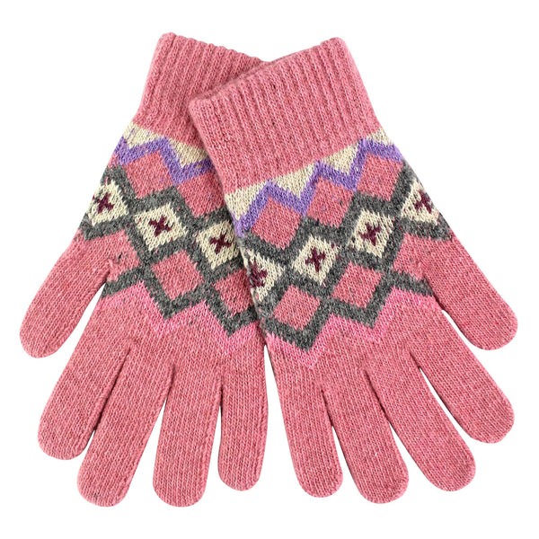 Ladies Wool Gloves | Winter Cute Fairisle Gloves for Cold Weather