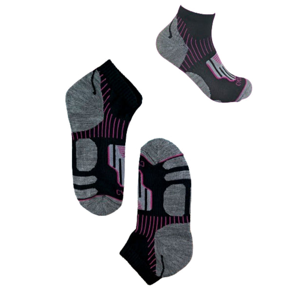 3 Pack Ladies Breathable Ankle Sports Socks with Heel Padding