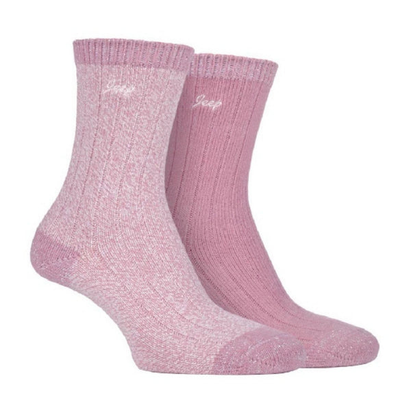 2 Pack Ladies Supersoft Warm Ribbed Thick Hiking Boot Socks