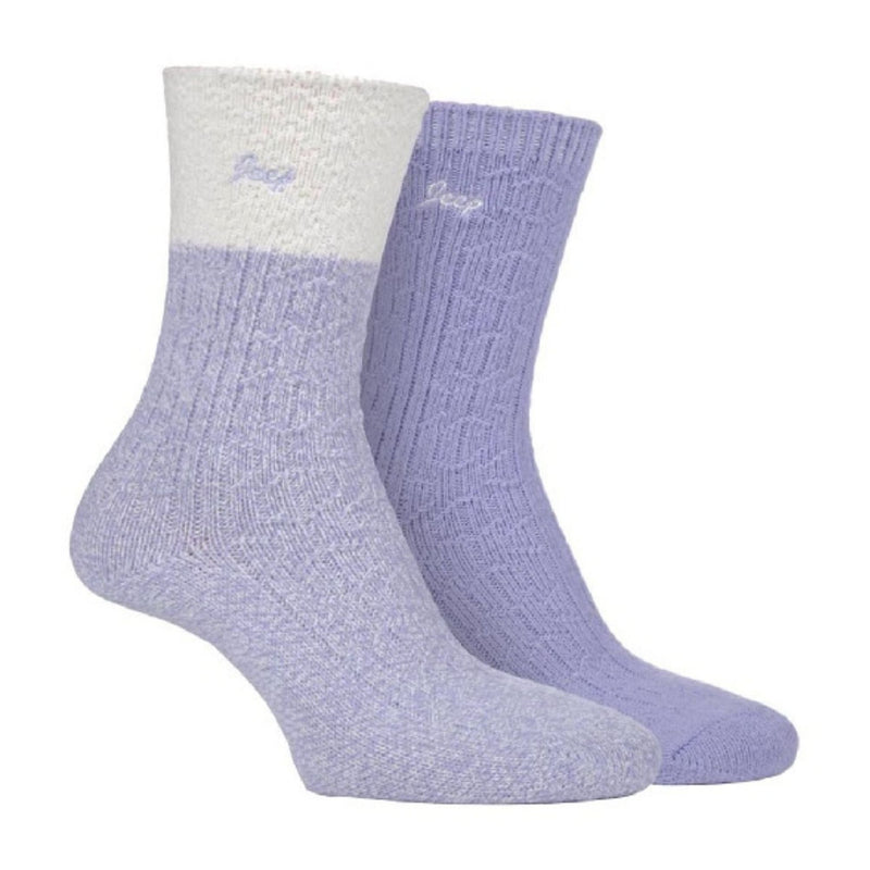 2 Pack Ladies Supersoft Warm Ribbed Thick Hiking Boot Socks