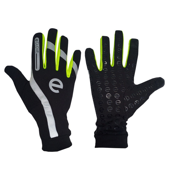 eGLOVE Reflective Running Gloves – Black & Yellow