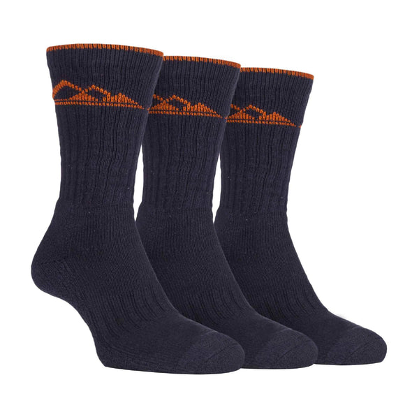 3 Pack Mens Heavy Cushioned Outdoor Cotton Hiking Boot Socks