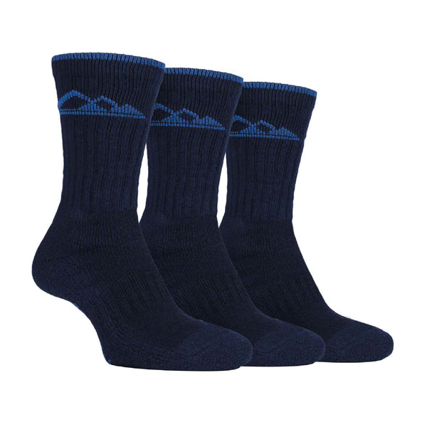 3 Pack Mens Heavy Cushioned Outdoor Cotton Hiking Boot Socks