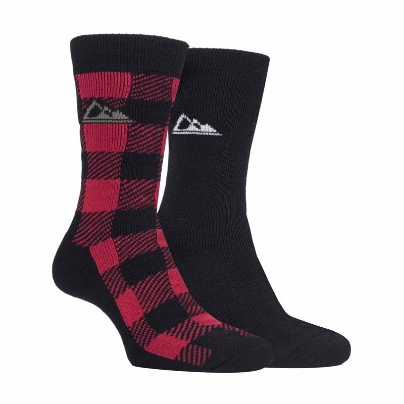 2 Pack Mens Thick Cushioned Patterned Winter Warm Thermal Boot Socks for Hiking
