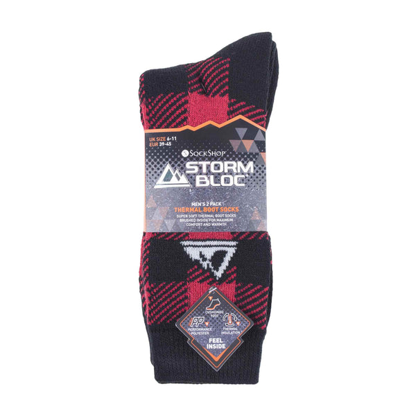 2 Pack Mens Thick Cushioned Patterned Winter Warm Thermal Boot Socks for Hiking