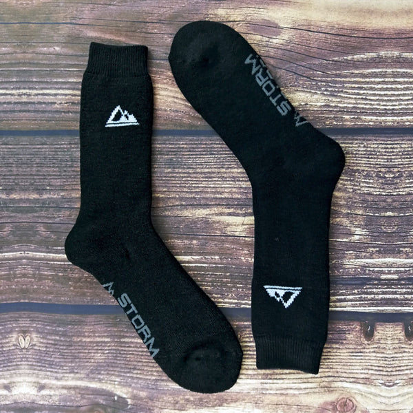 2 Pack Mens Thick Cushioned Patterned Winter Warm Thermal Boot Socks for Hiking