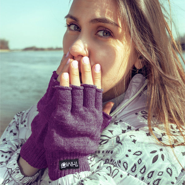 Ladies Thermal 3M Thinsulate Lined Fingerless Gloves for Winter