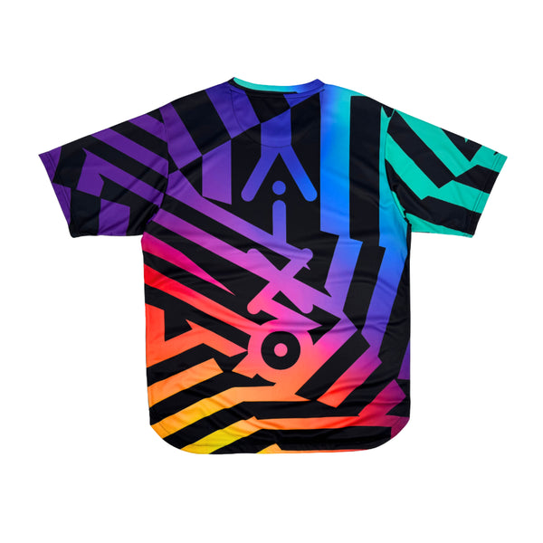 AIXO Rainbow Chaos Men's Sports T-Shirt — Black