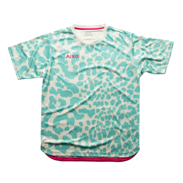 AIXO Leopard Men's Sports T-Shirt — Ivory