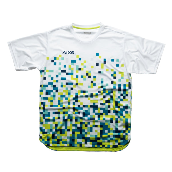 AIXO Pixel Men's Sports T-Shirt — White