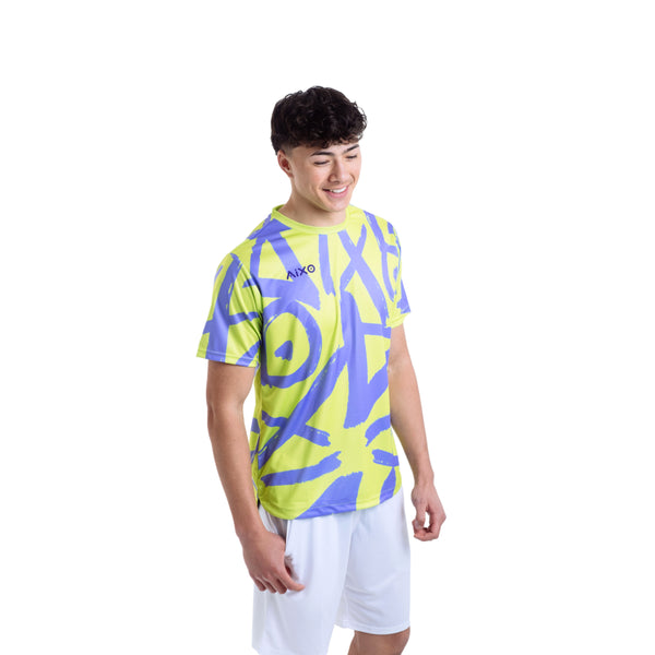 AIXO Tagged Men's Sports T-Shirt — Lime