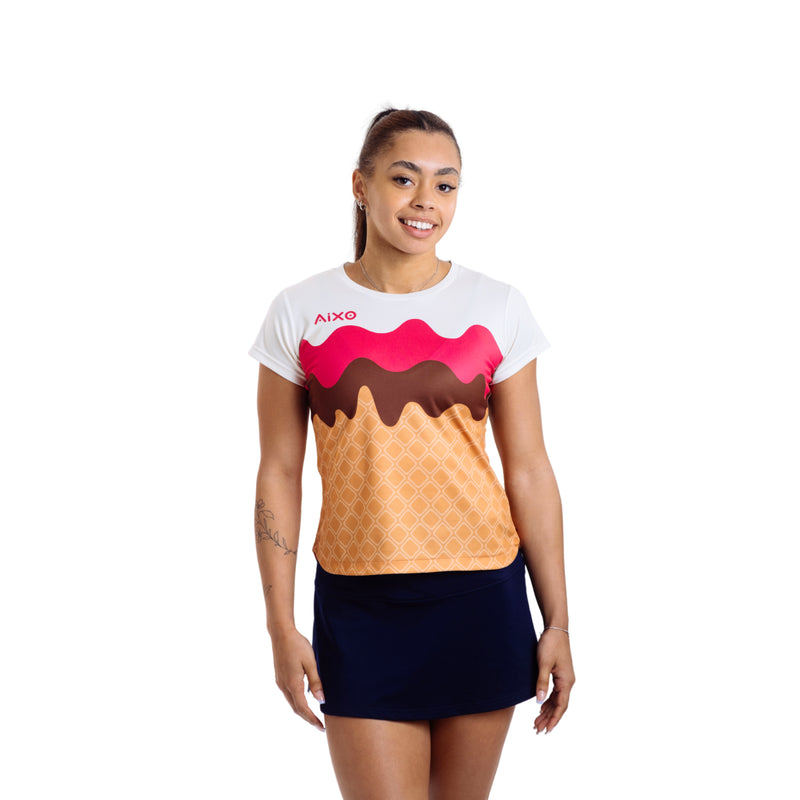 AIXO Sundae Women's Sports T-Shirt — Ivory