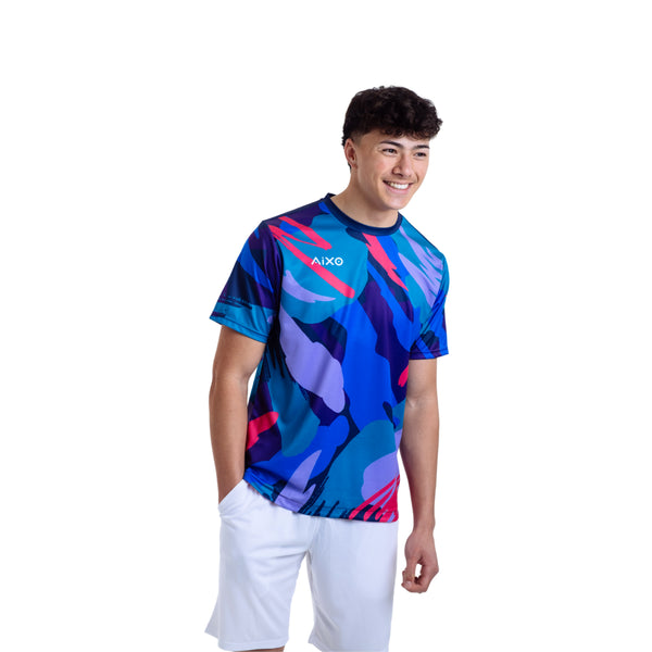 AIXO Abstract Men's Sports T-Shirt — Multicolour