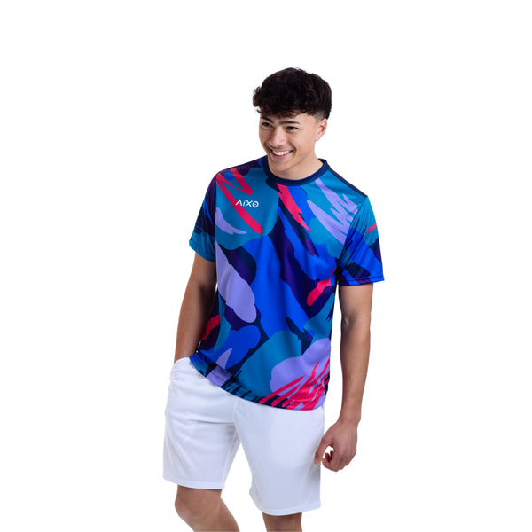 AIXO Abstract Men's Sports T-Shirt — Multicolour