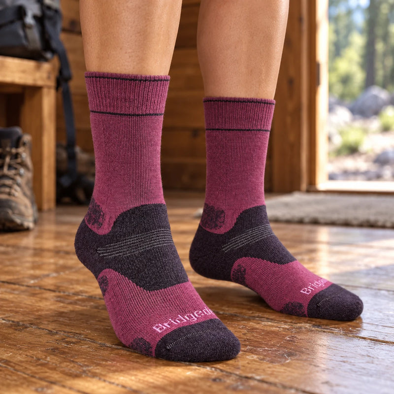 1 Pack Ladies Hiking Midweight Merino Wool Boot Socks — product photograph