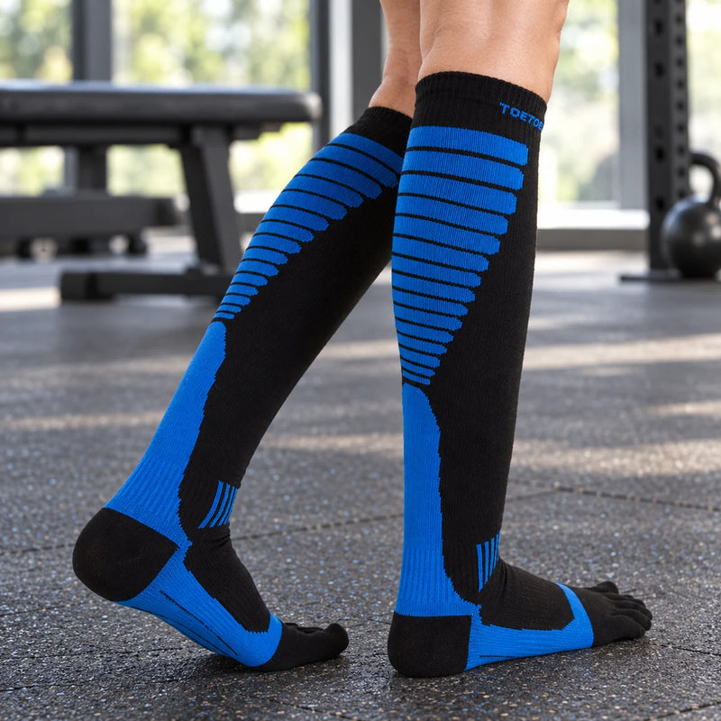 1 Pack Mens & Ladies Sports Compression Knee High Toe Socks — product photograph