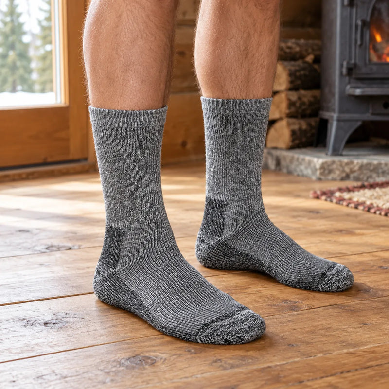 2 Pack Mens Cushioned Heel & Toe Thermal Wool Hiking Socks — product photograph