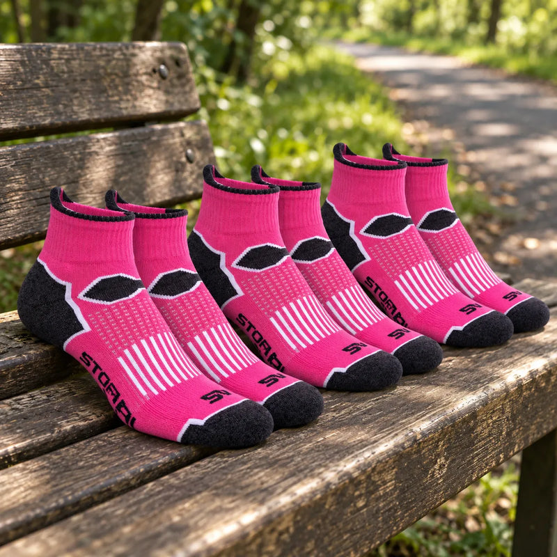 3 Pack Ladies Short Ankle Running Sports Socks with Arch Support — product photograph