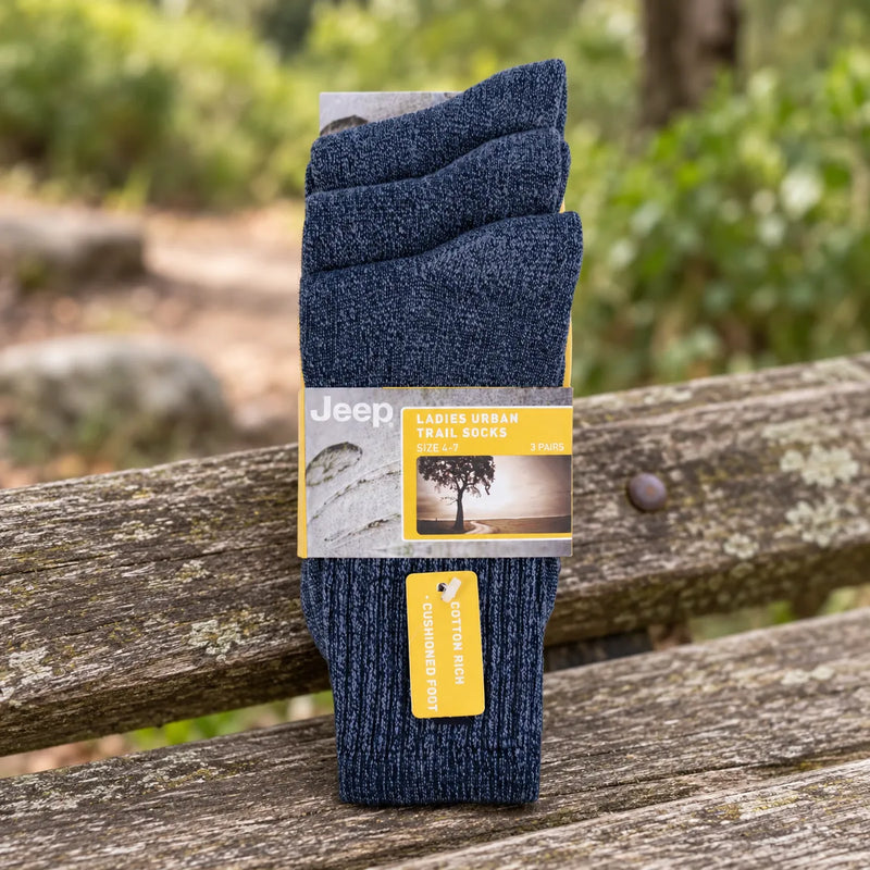 3 Pack Ladies Vintage Crew Length Boot Socks | Crew Cotton Retro Sports Socks — product photograph