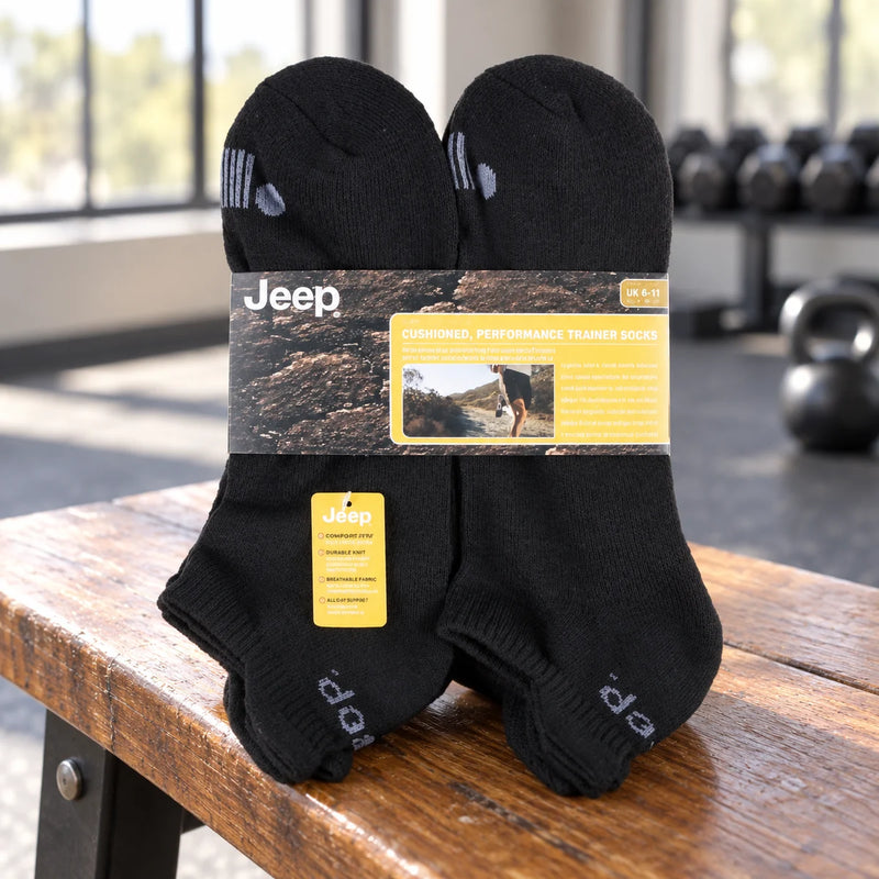 6 Pack Mens Cotton Cushioned Sport Ankle Trainer Socks for Running — product photograph