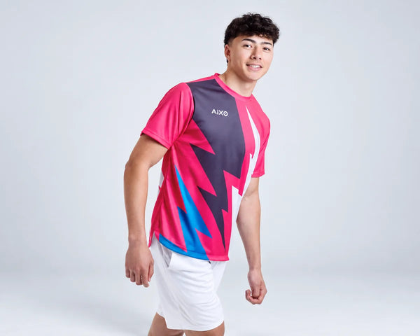 AIXO Bolt Men's Sports T-Shirt — Pink