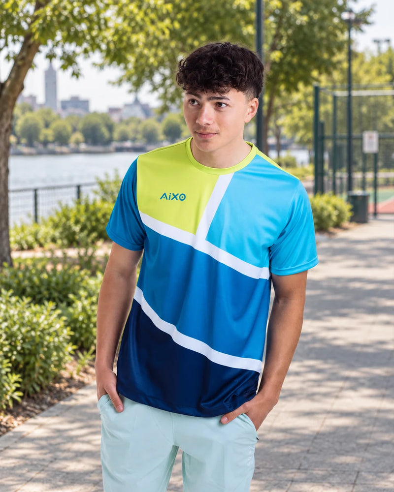 AIXO Court Men's Sports T-Shirt — Teal — product photograph