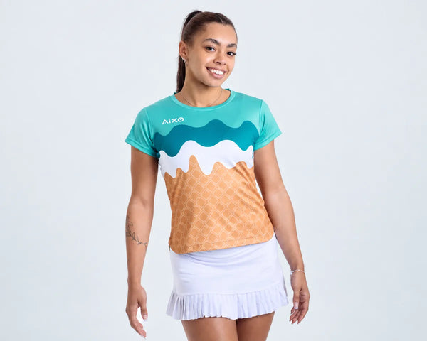 AIXO Sundae Women's Sports T-Shirt — Teal