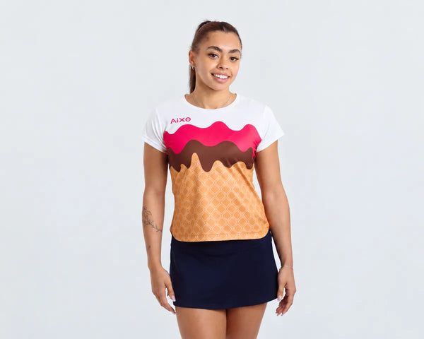 AIXO Sundae Women's Sports T-Shirt — Ivory