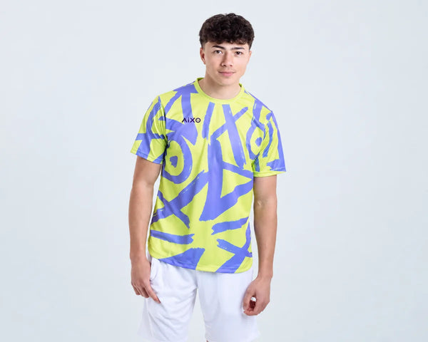 AIXO Tagged Men's Sports T-Shirt — Lime