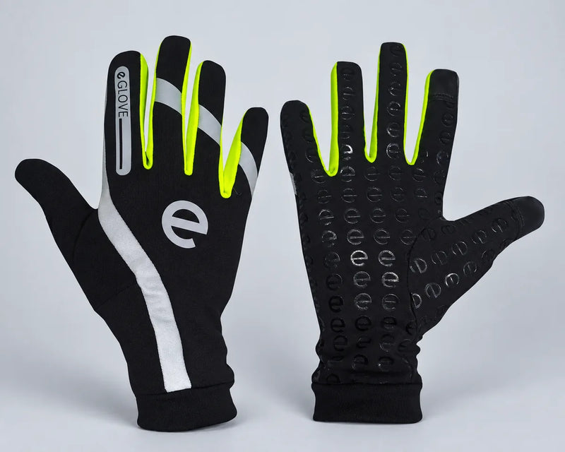 eGLOVE Reflective Running Gloves – Black & Yellow