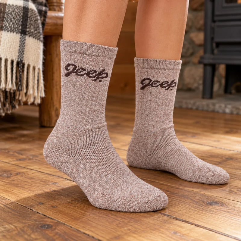 Ladies Ribbed Outdoor Boot Socks - 3 Pack, Reinforced Heel and Toe Hiking Socks — product photograph