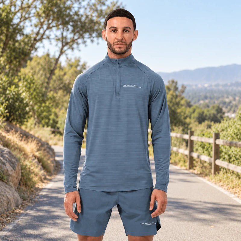 Men's Comet Blue 1/4 Zip Jacket — product photograph