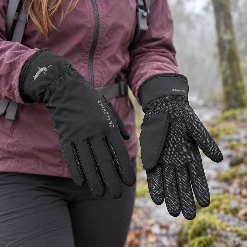 Mens & Ladies Griston Waterproof All Weather Lightweight Black Gloves — product photograph