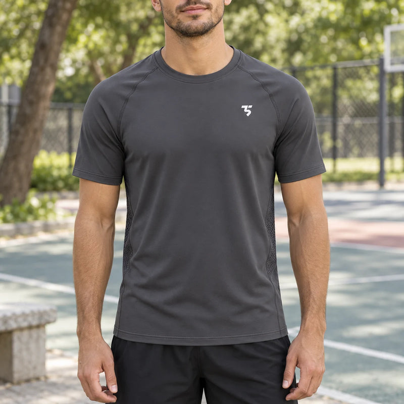 Men's Quick-Dry Activewear Top - Charcoal — product photograph