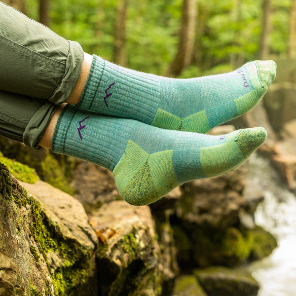 Ladies Micro Crew Cushioned Midweight Hiking Merino Wool Socks