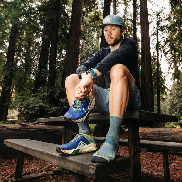 Mens Merino Wool Crew Lightweight Cushioned Hiking Socks