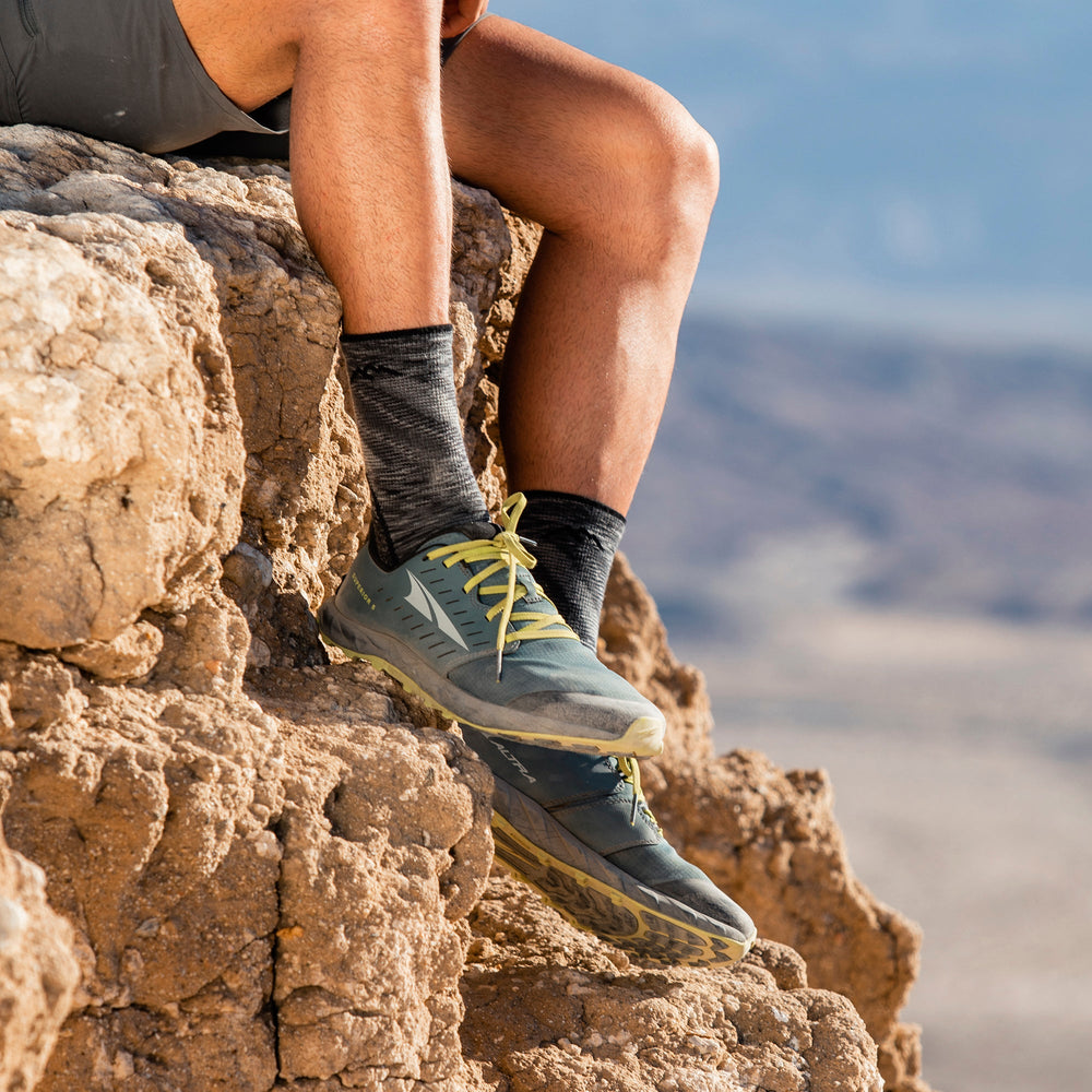 Mens Merino Wool Crew Lightweight Cushioned Hiking Socks