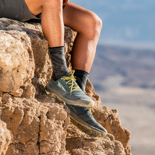 Mens Merino Wool Crew Lightweight Cushioned Hiking Socks