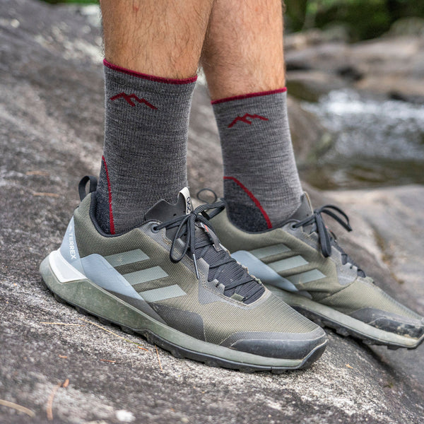 Mens Merino Wool Crew Lightweight Cushioned Hiking Socks