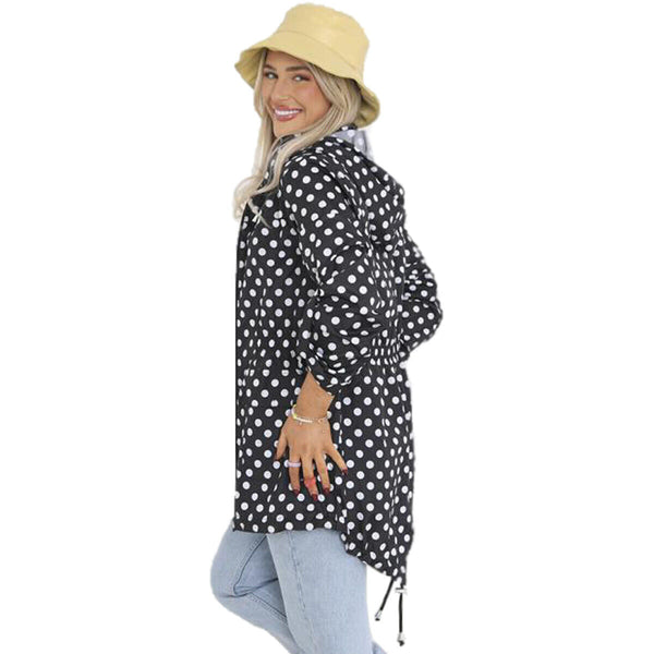 Womens RAVESPOTS Fishtail Polka Dot Print Hooded Mac
