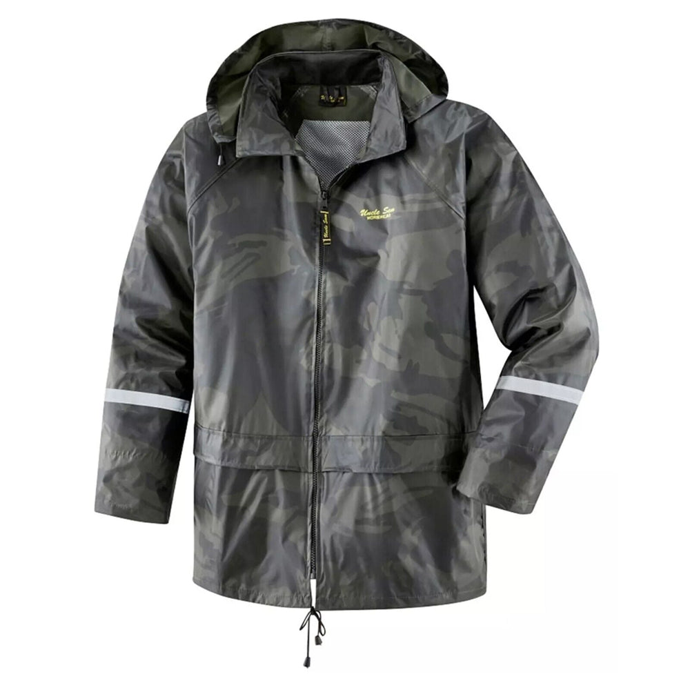 Mens Camouflage Over Trousers & Jacket Co-ord Set Rainsuit