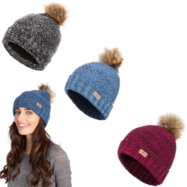 Womens Kellisa Half Fleece Lined Bobble Hat