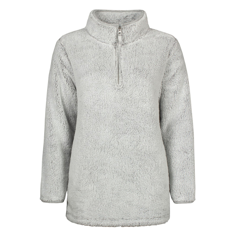Ladies Thermal Soft Teddy Bear Fleece 1/4 Zip Hoodie Top for Winter