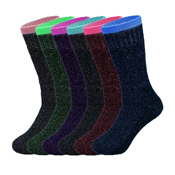 Ladies Winter Warm 2.13 Tog Thermal Socks - Pack of 6